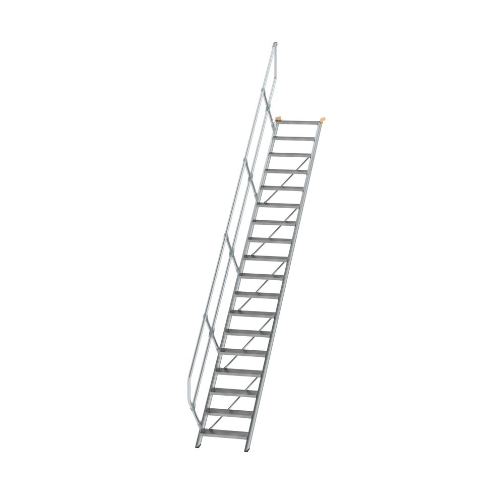 Munk Treppe 45° Stufenbreite 600 mm 18 Stufen Aluminium geriffelt