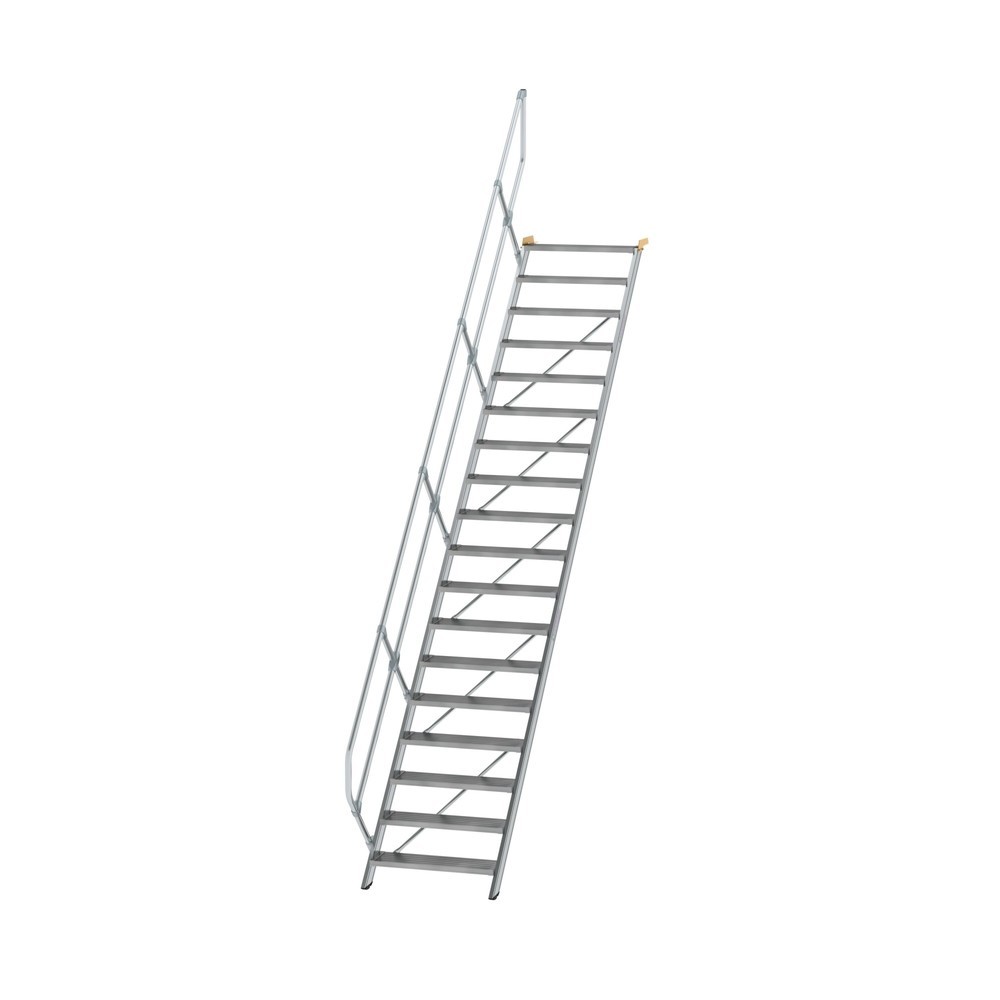 Munk Treppe 45° Stufenbreite 800 mm 18 Stufen Aluminium geriffelt