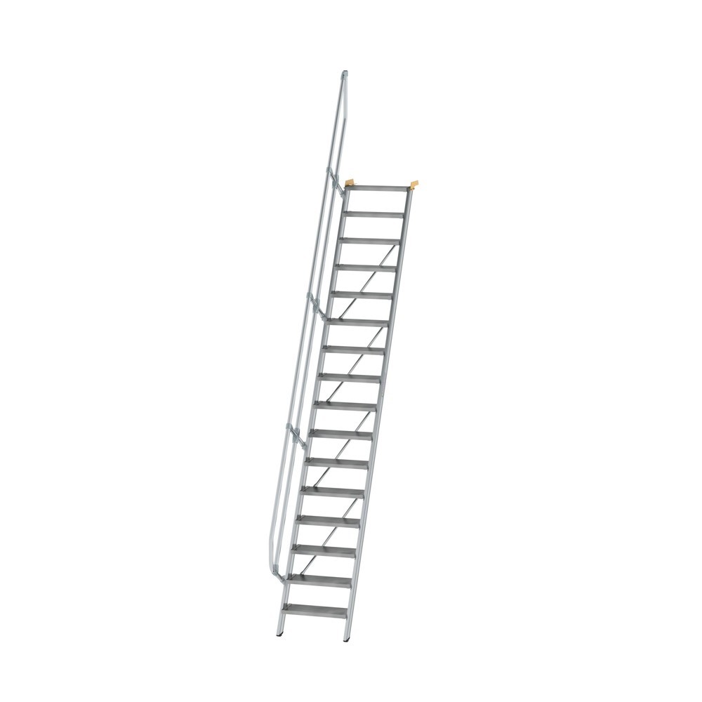 Munk Treppe 60° Stufenbreite 600 mm 16 Stufen Aluminium geriffelt