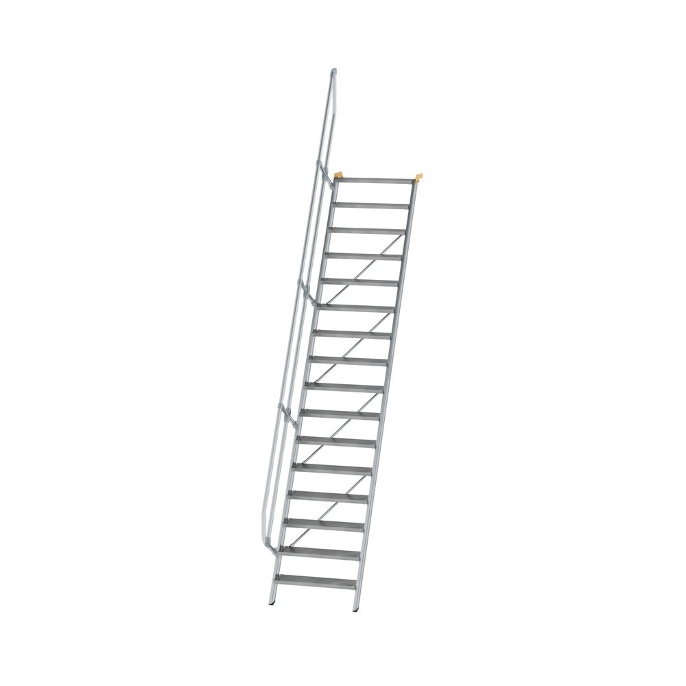 Munk Treppe 60° Stufenbreite 800 mm 16 Stufen Aluminium geriffelt