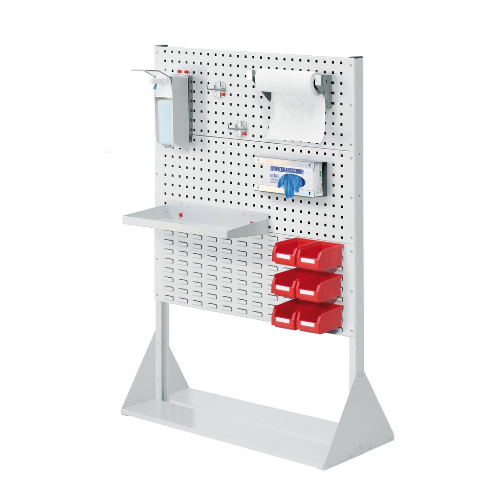 Kappes RasterPlan® Station d’hygiène, cloison avec 2 plaques perforées, HxlxP 1 450 x 1 000 x 430 mm, modèle 4