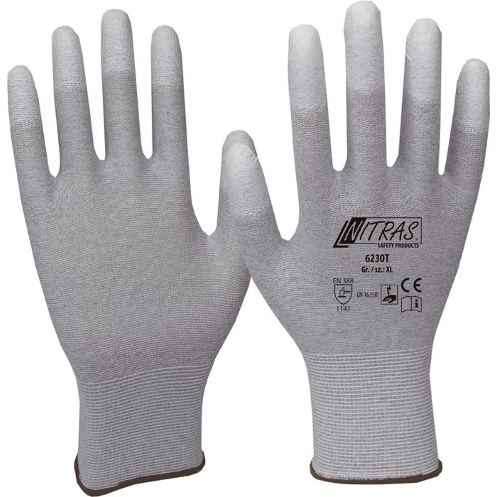 NITRAS Handschuhe Gr.10 grau/weiß EN 388,EN