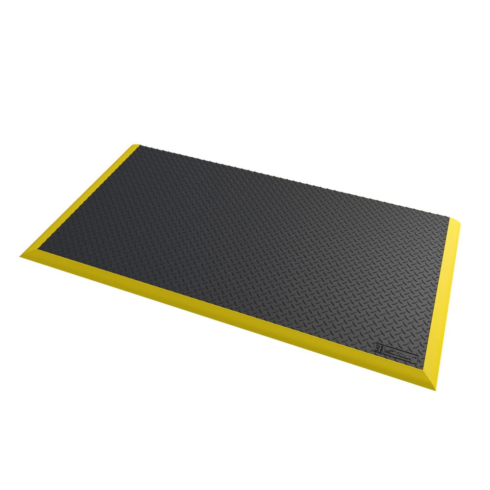 NoTrax Tapis anti-fatigue Diamond Flex™ Nitrile, lxP 970 x 1 630 mm, noir/jaune