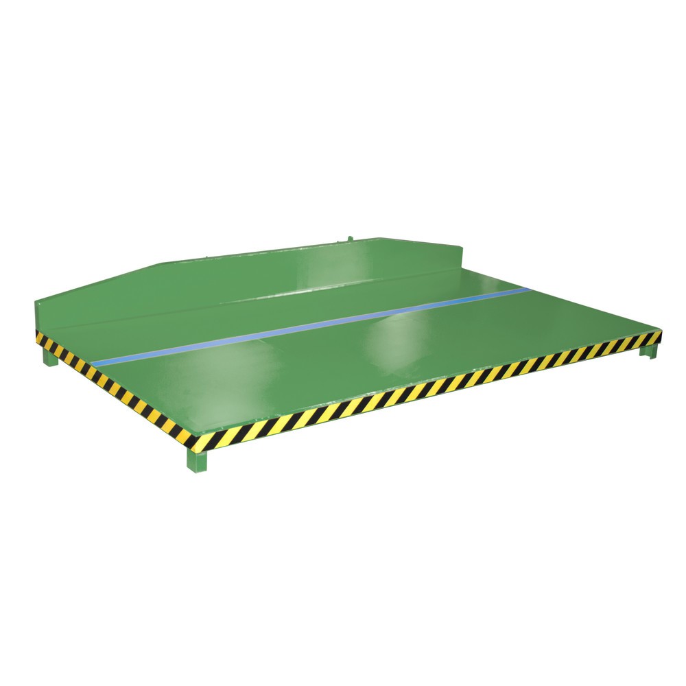 Palette de support pour grilles, L x l x H 1 540 x 2 500 x 377 mm, RAL 6011 vert réséda