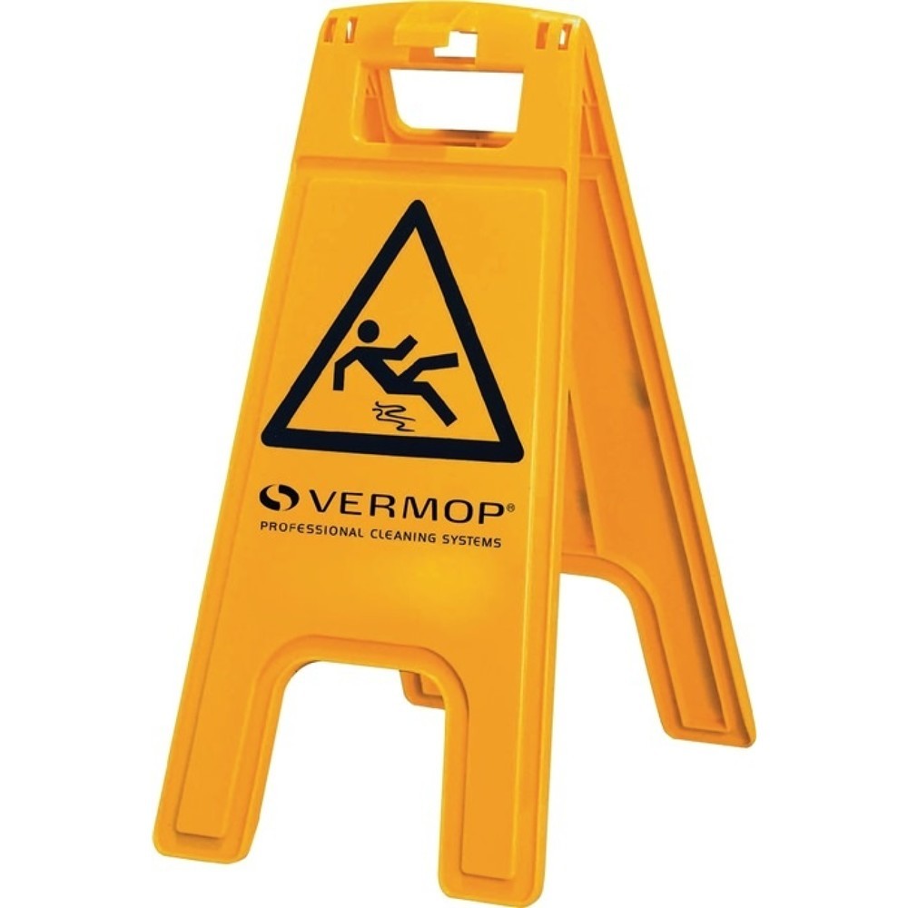 Panneau d'avertissement attention danger de glissement l 280 x 580 mm jaune/noir