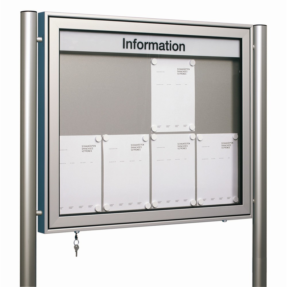 Panneau d’information pro avec verrin à gaz, 2 côtés, H x l 790 x 790 mm