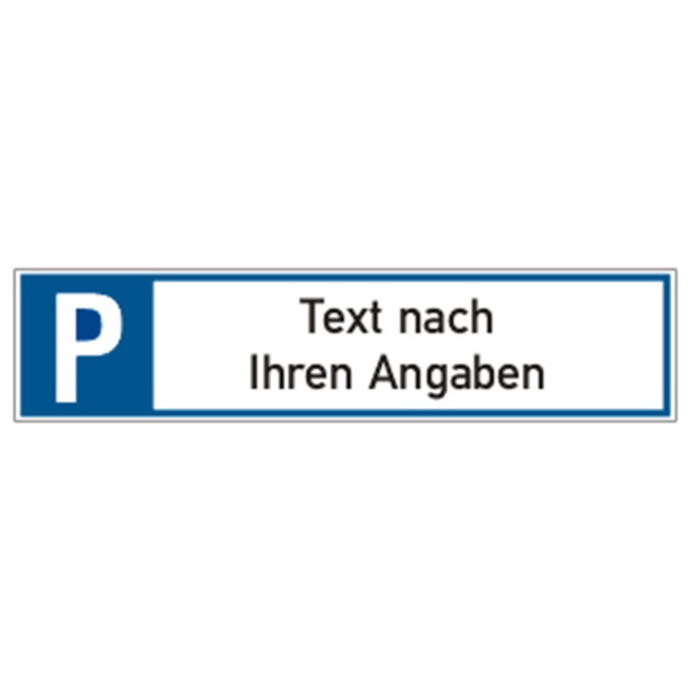 Panneau de parking, oblong, avec texte au choix, H x l 110 x 520 mm