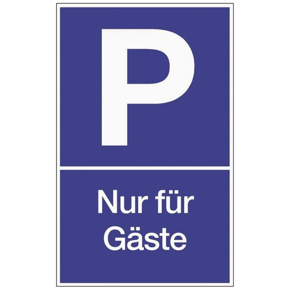 Panneau de signalisation pour parking, L250xl400 mm, stationnement pour clients, plastique bleu / blanc