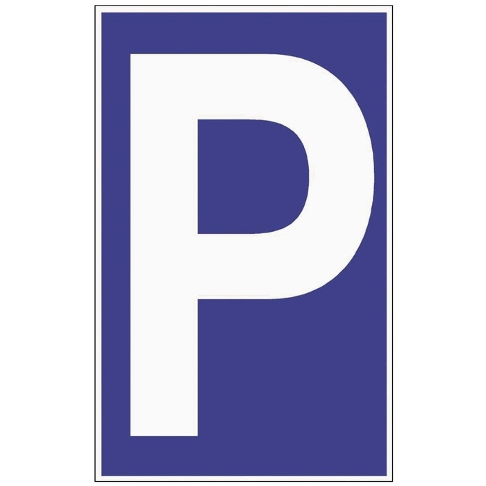 Panneau de signalisation pour parking, L250xl400 mm, parking, plastique bleu / blanc