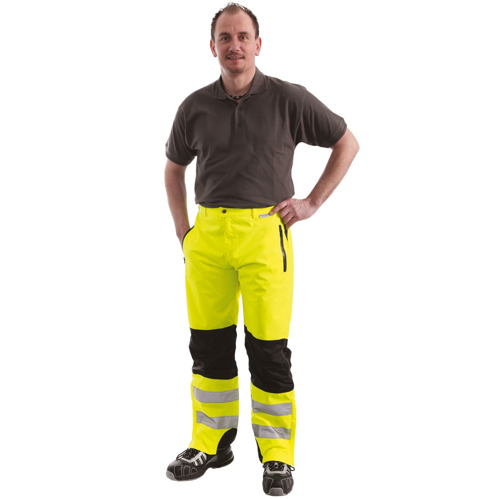 Pantalon réfléchissant BREMEN, jaune signalisation/noir, M