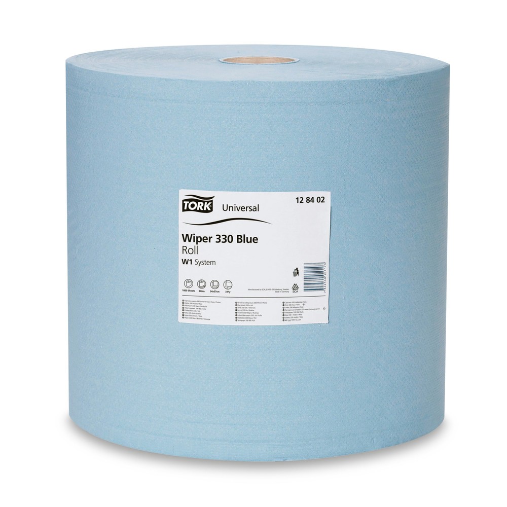 Papier d’essuyage TORK® Standard H x l 340 x 370 mm, 1 rouleau, bleu