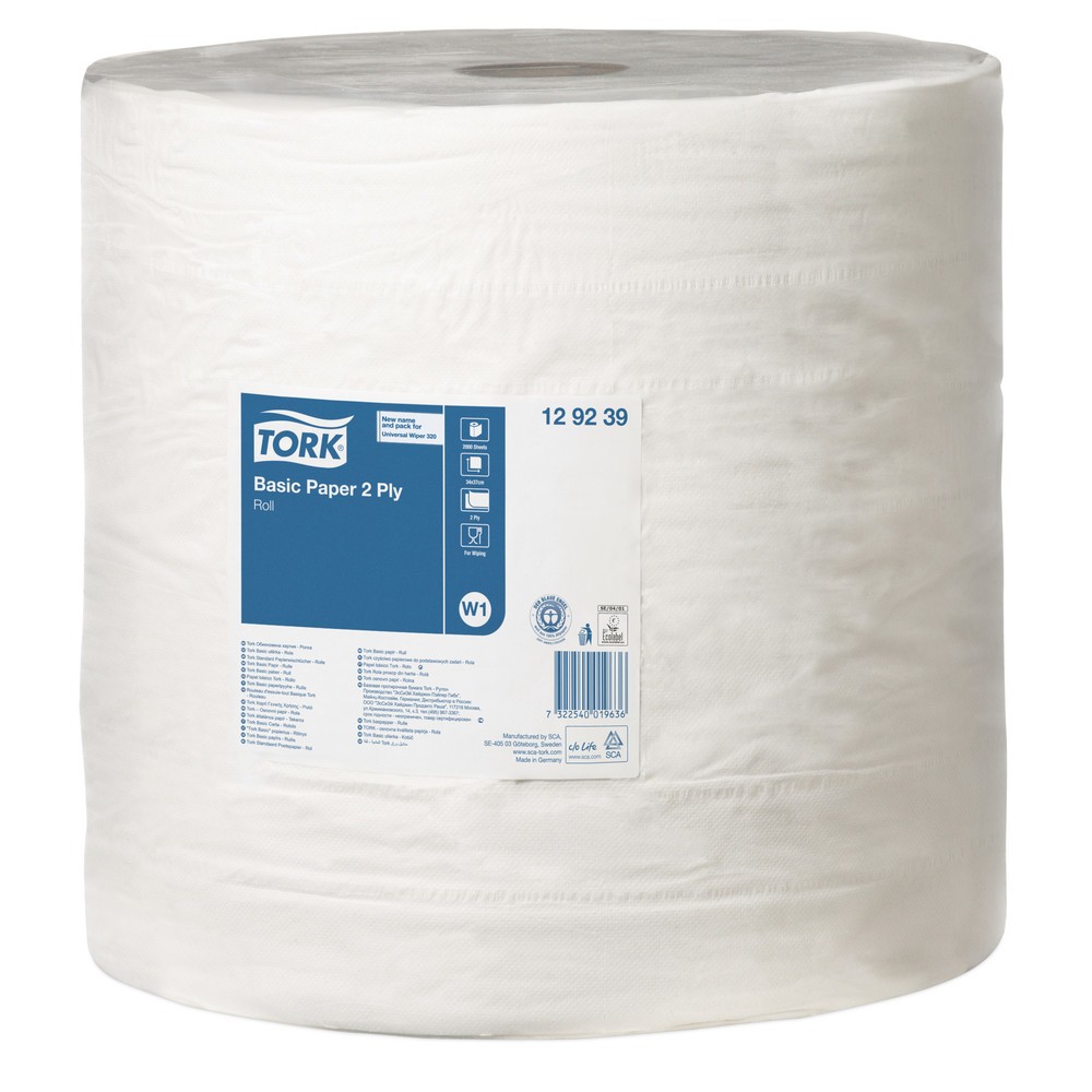 Papier d’essuyage TORK® Standard H x l 340 x 370 mm, 1 rouleau, blanc