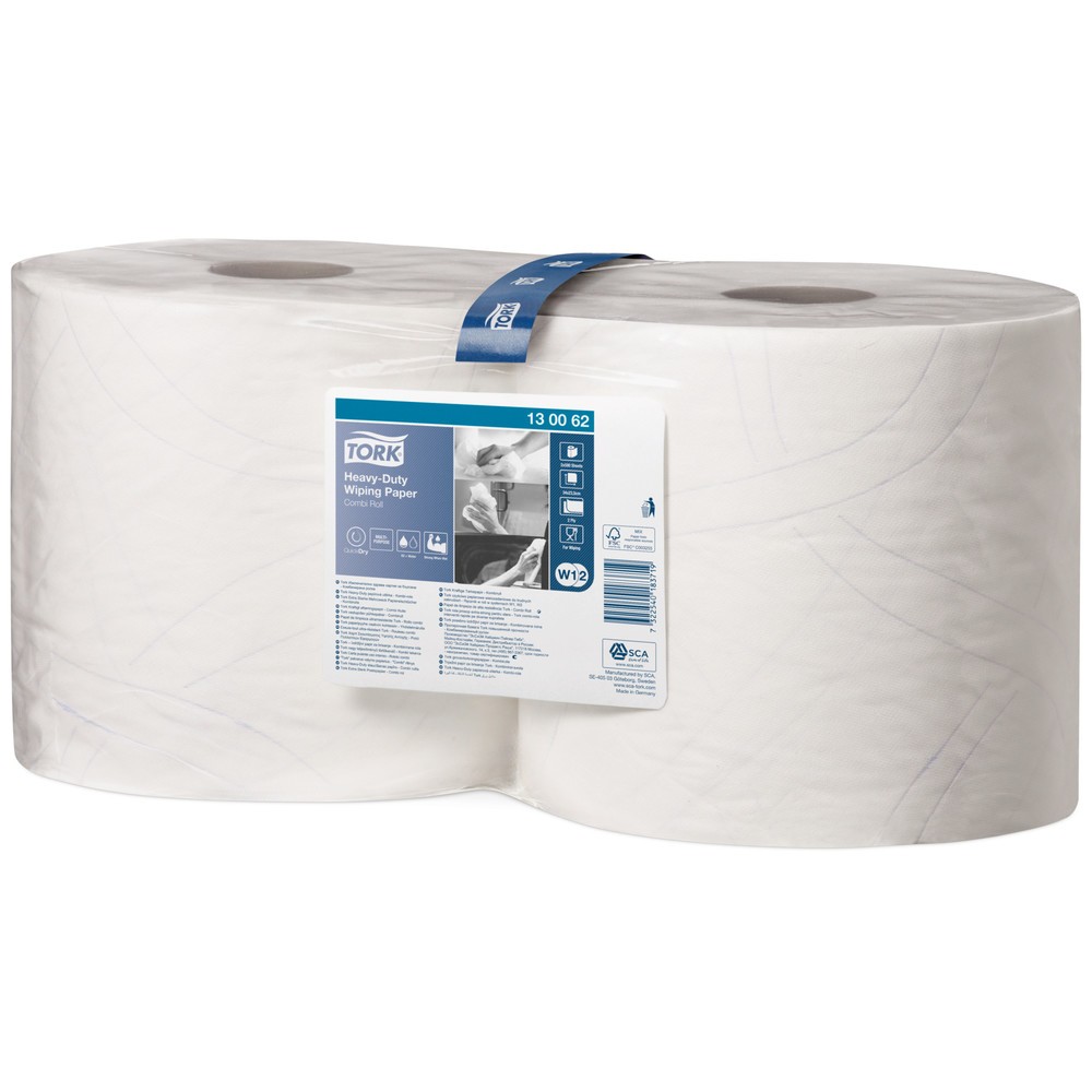 Papier d’essuyage TORK® ultra résistant H x l 340 x 235 mm, 2 rouleaux, blanc