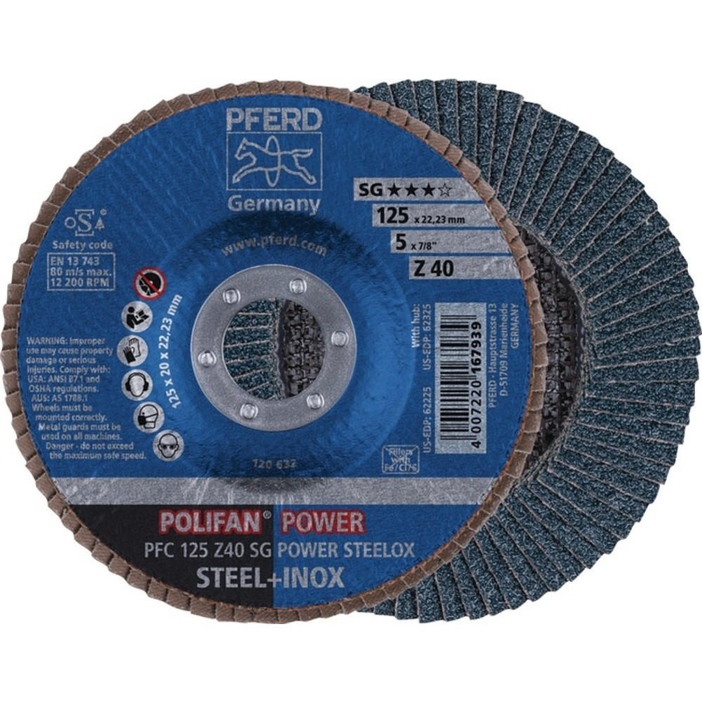 Fcherscheibe POLIFAN Z SG POWER STEELOX D125mm KZ60 flINOX ZK