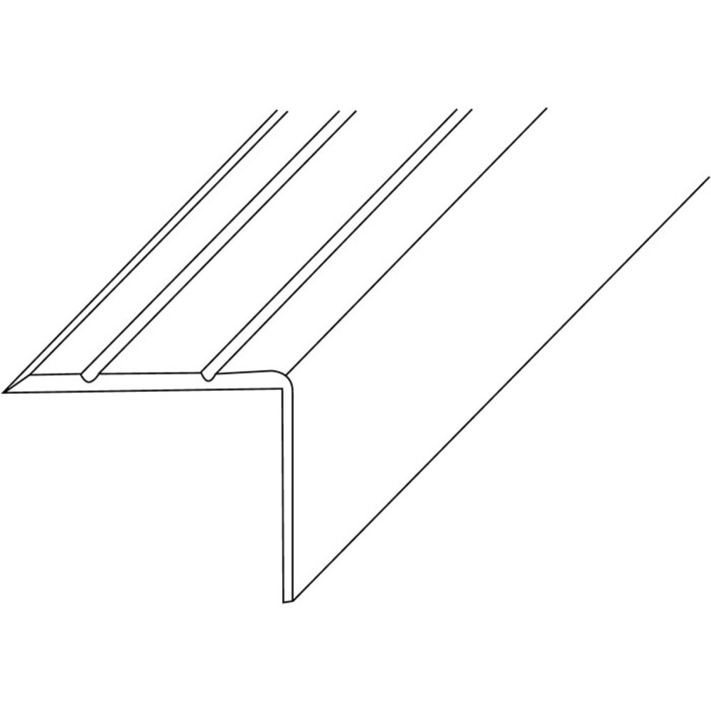 Produktabbildung: PG LM-Treppenwinkel 25 x 20 mm Länge 1000 mm, einseitig gelocht, Aluminium silberfarbig eloxiert