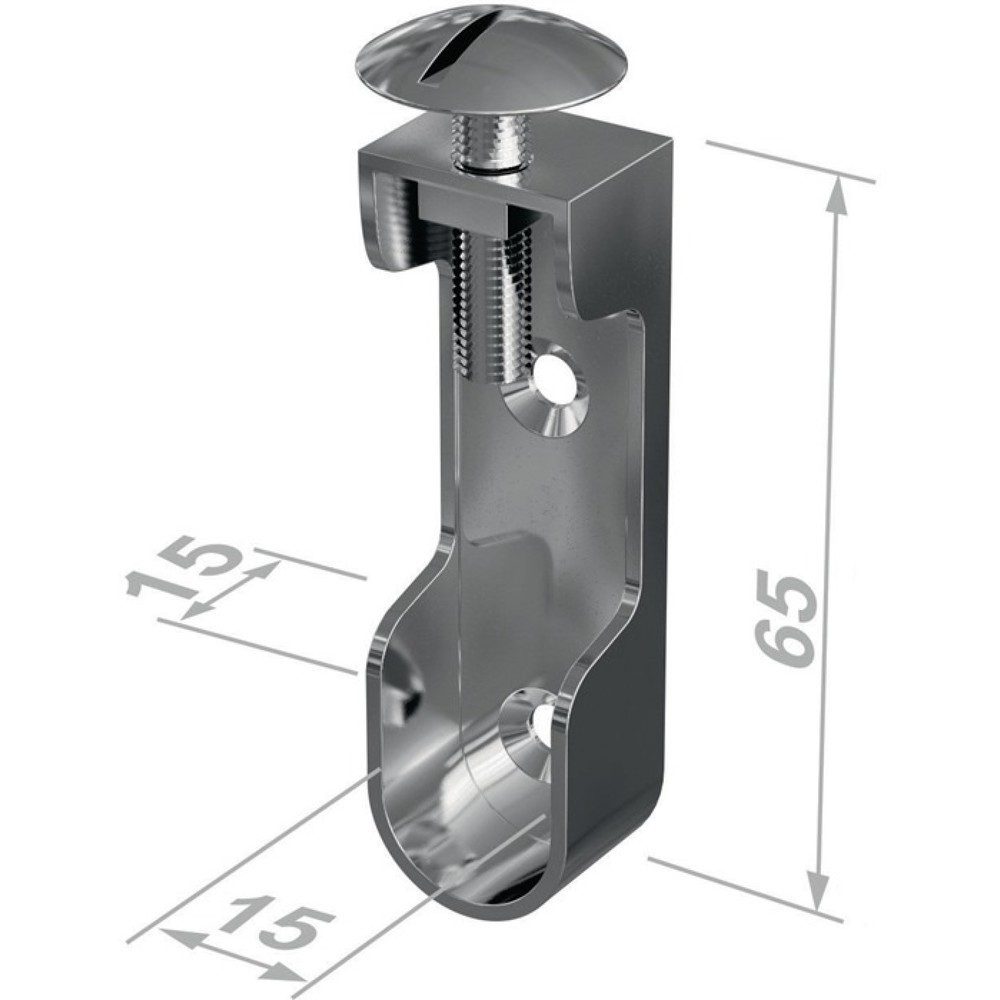 Illustration du produit: PG Schrankrohrlager 11118, Wandmontage, Zinkdruckguss vernickelt, 30x15 mm