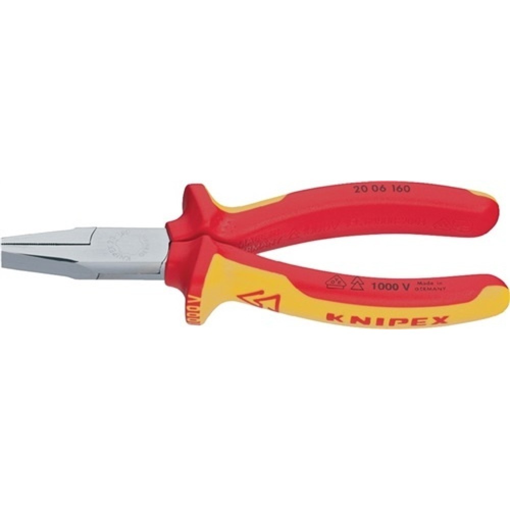 Pince à becs plats longueur totale 160 mm chromé gaines multicomposant KNIPEX