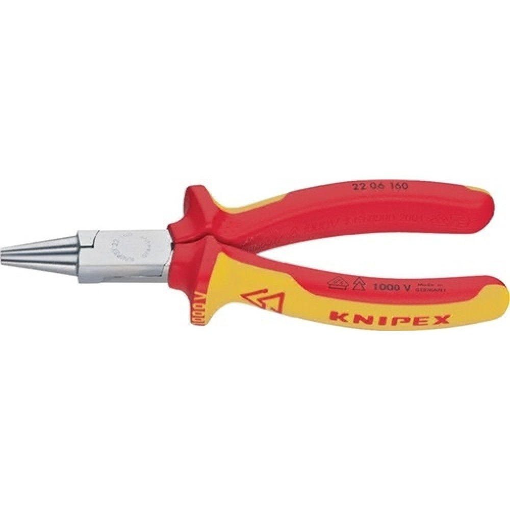 Pince à becs ronds longueur 160 mm pince chromée gaines multicomposant KNIPEX