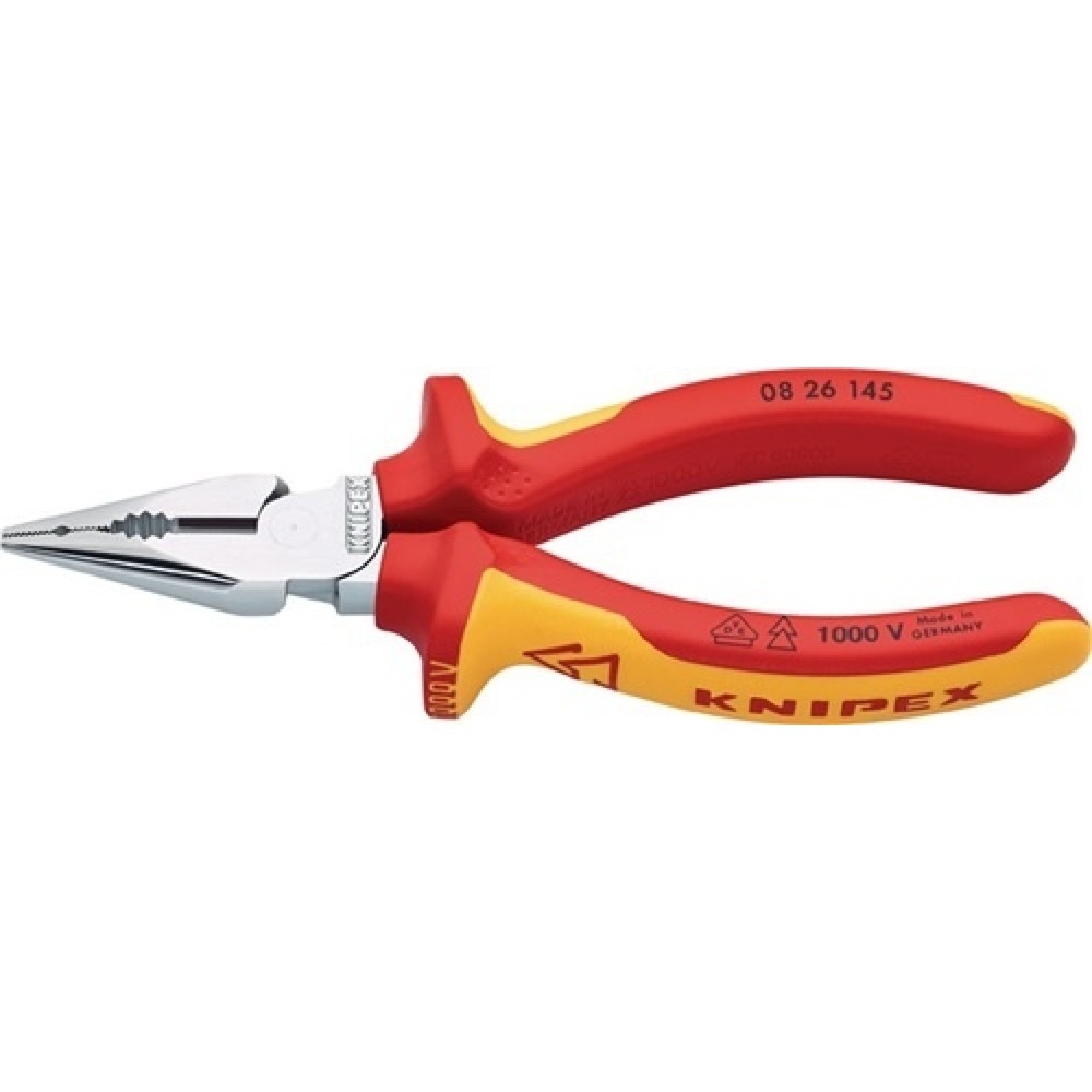 Pince universelle pointue longueur 145 mm gaines multicomposant chromé VDE KNIPE