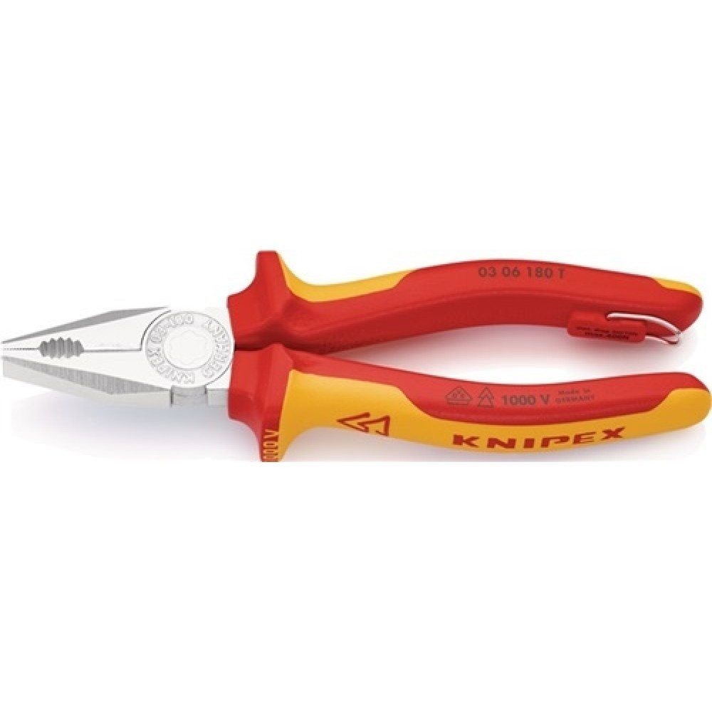 Pince universelle longueur 180 mm gaines multicomposant chromé VDE KNIPEX