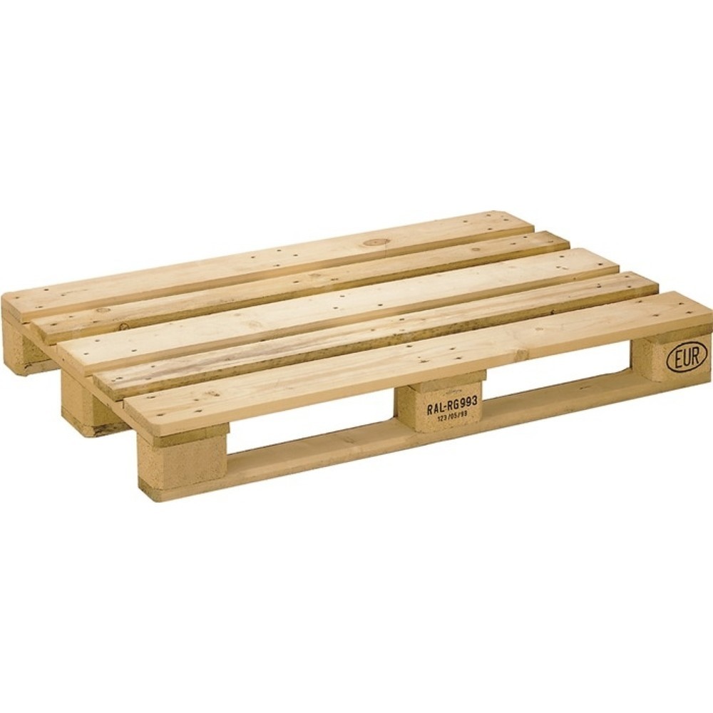 Poolflachpalette, Tragfähigkeit 1000 kg 3 Kufen, L1200xB800xH144 mm, Holz natur