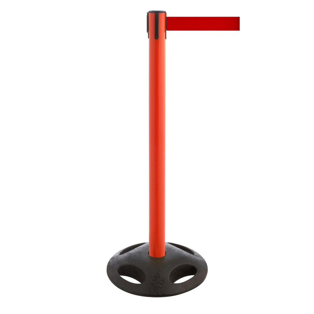 Potelet de délimitation à sangle RS-GUIDESYSTEMS®, socle en matériau composite, largeur de sangle 50 mm, rouge, rouge