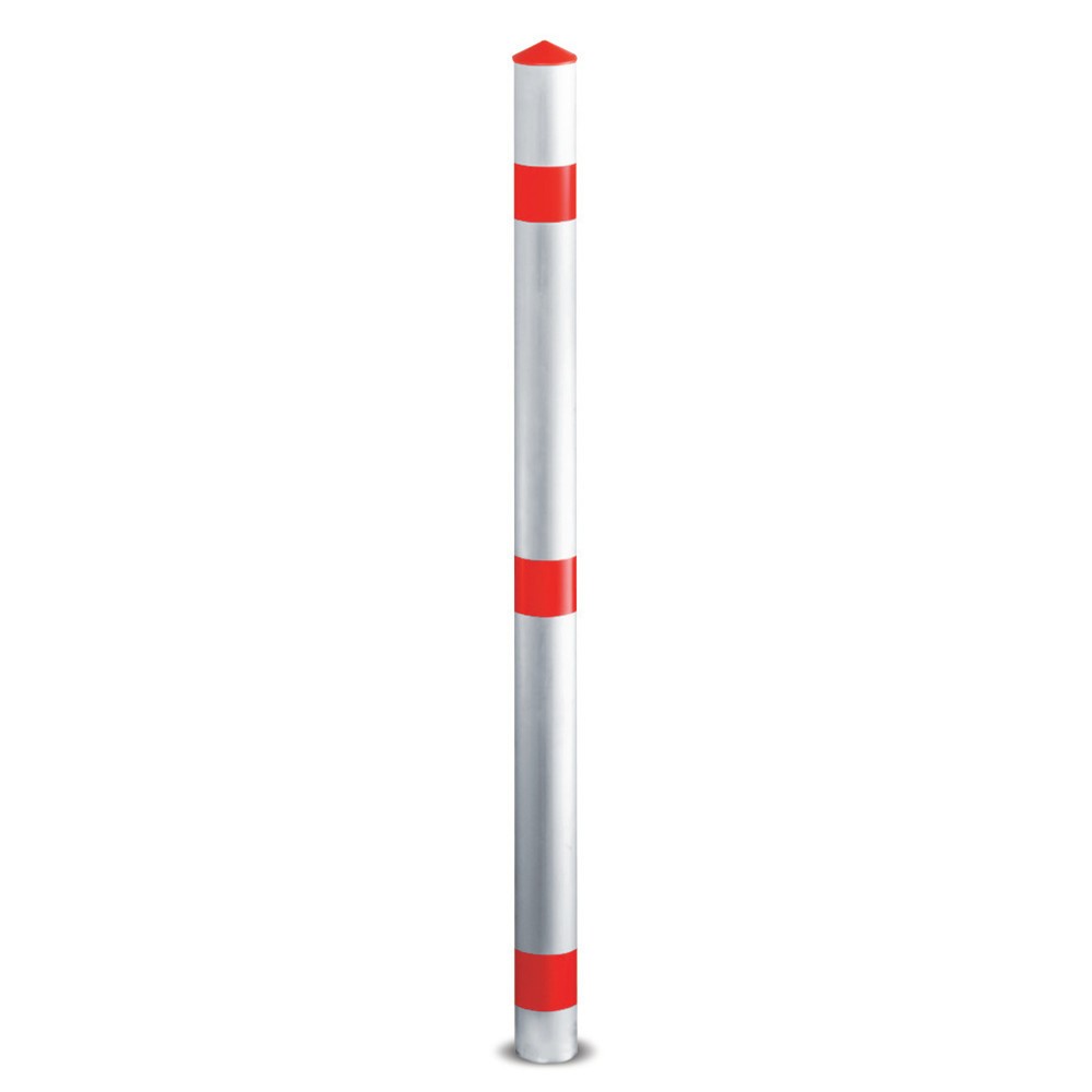 Potelet auto-redressant en aluminium, tube rond Ø 76 mm, rouge