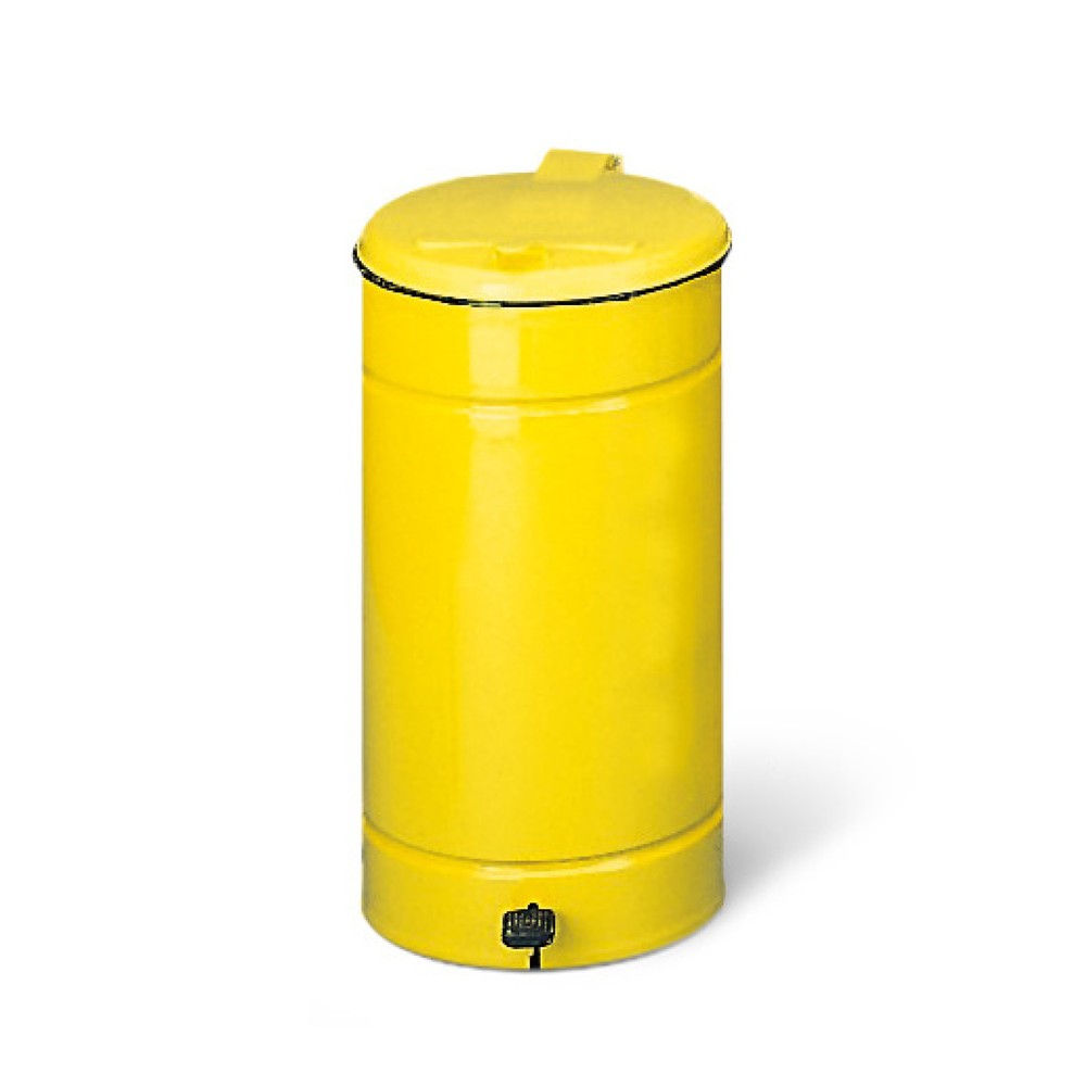 Poubelle à pédale Euro-en jaune Couvercle 60 litres, corps jaune, couvercle jaune