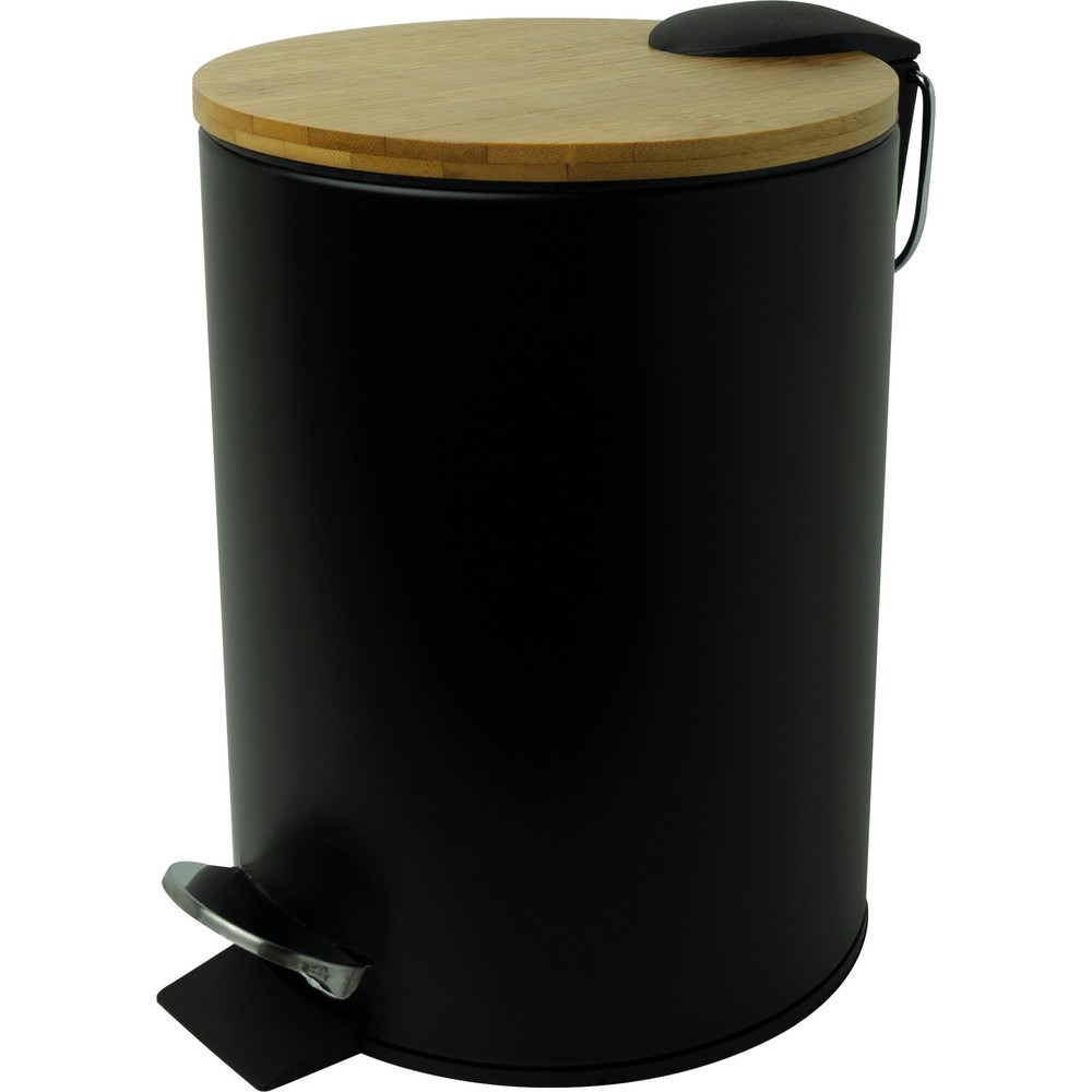 Poubelle à pédale en helit « The Bamboo », 3 litres, noir