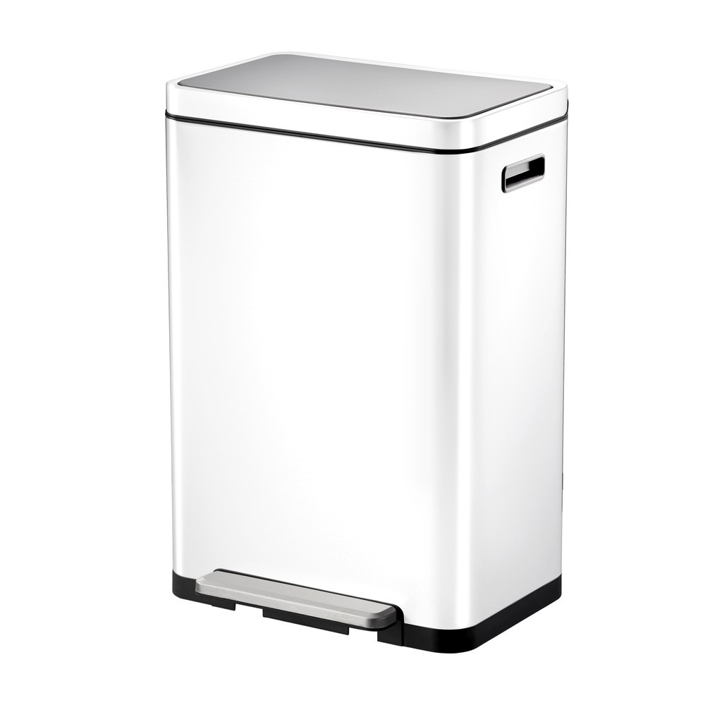 Poubelle à pédale X-Cube EKO, 2 x 20 litres, en acier, blanc