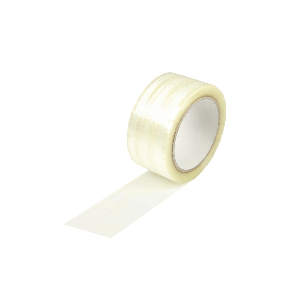 PP-Klebeband, fadenverstärkt, 50mm breitx66lfm., 46µ, transparent, Hotmeltkleber