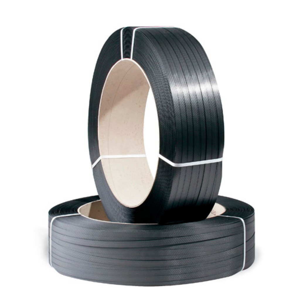 Umreifungsband aus PP, Großrolle, 16 mm x 2.000 lfm., Kern-Ø 406 mm, Stärke 0,60 mm, schwarz