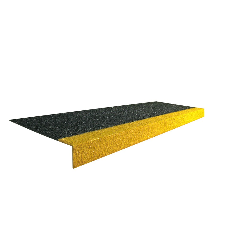 COBA Profilé antidérapant pour marches d'escalier COBAGRiP® Stair Tread, HxlxP 5,5 x 750 x 345 mm, noir/jaune