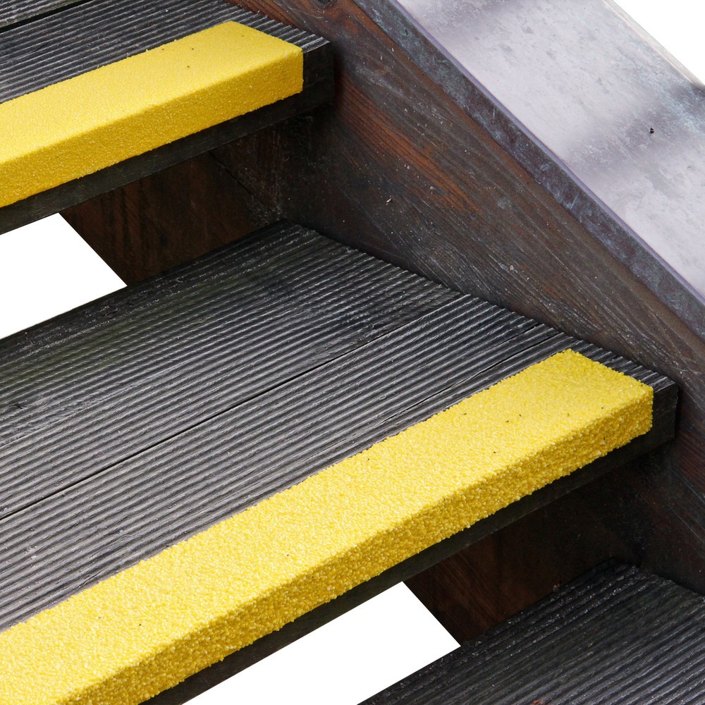 Profilé de protection pour rebords de marches d’escalier en plastique renforcé de fibres de verre Medium, jaune, longueur de 600 mm