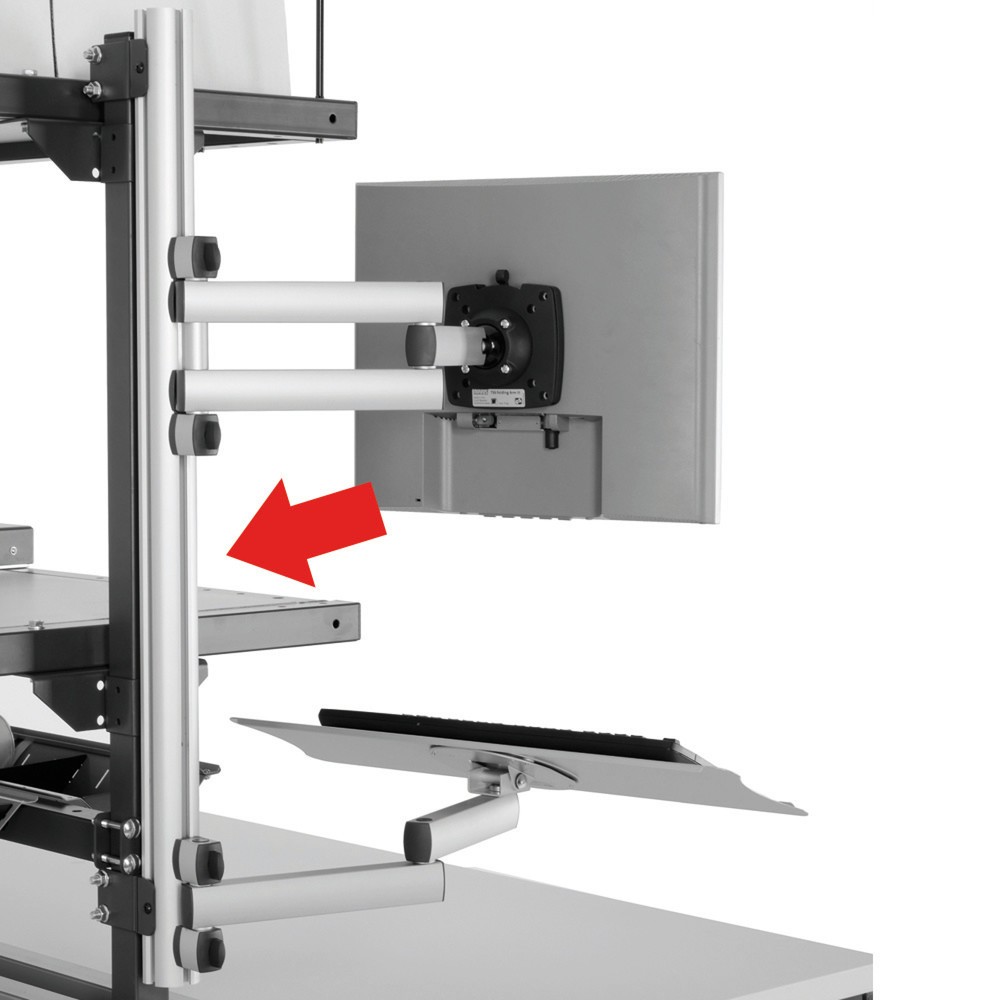 Profilleiste für EDV-Gelenkarme, für Rocholz Packstisch-System, HxBxT 750 x 51 x 40 mm