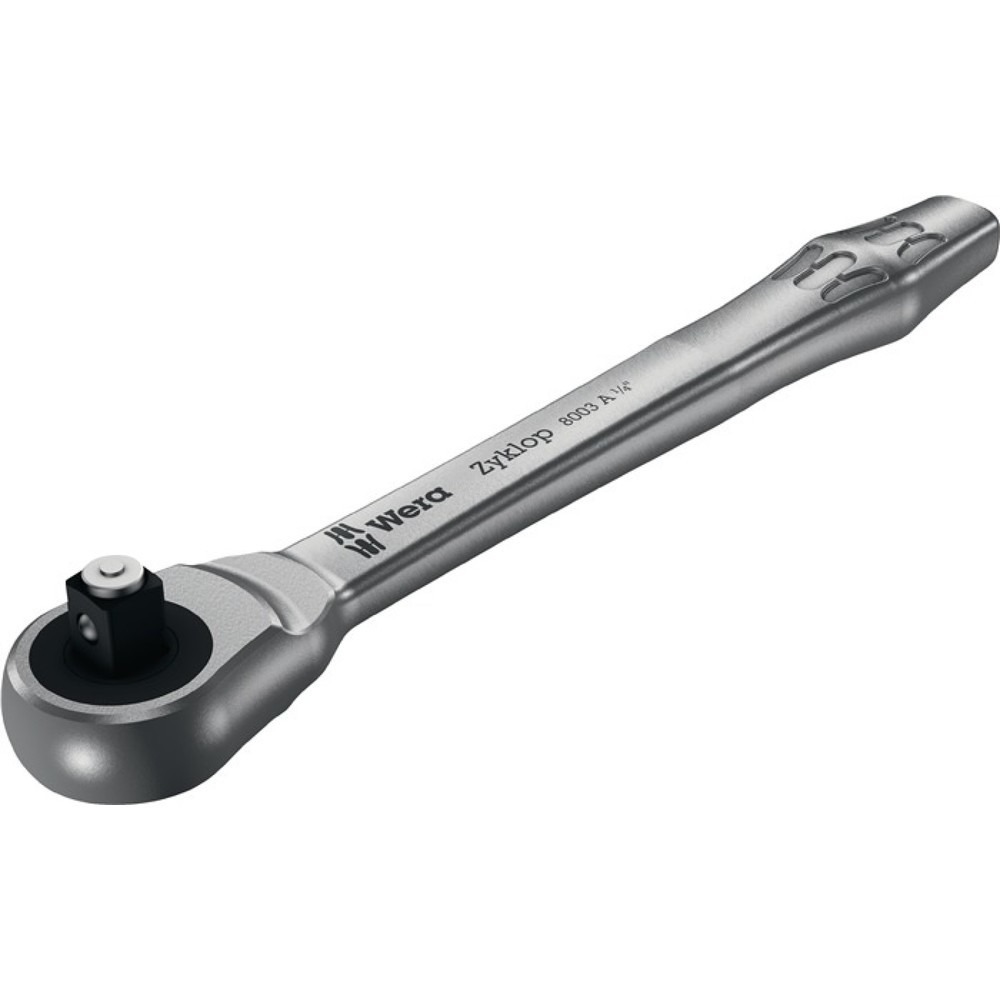 Cliquet réversible Zyklop Metal push 1/4 po. 76 dents longueur 141 mm avec carré