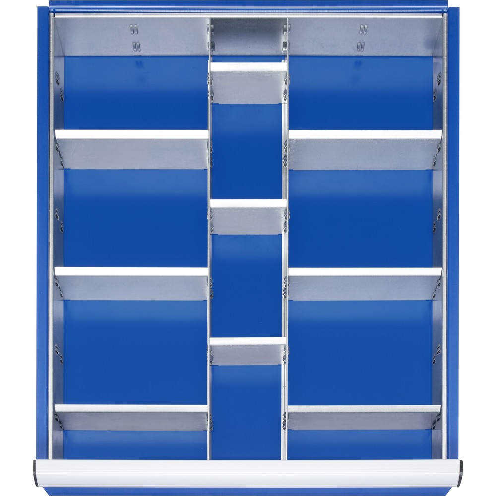 RAU Einteilungsset für Schublade, HxBxT 150 x 490 x 560 mm, mit 4-tlg. Rasterleisten-Set, Größe L für Fronthöhe 180-360 mm