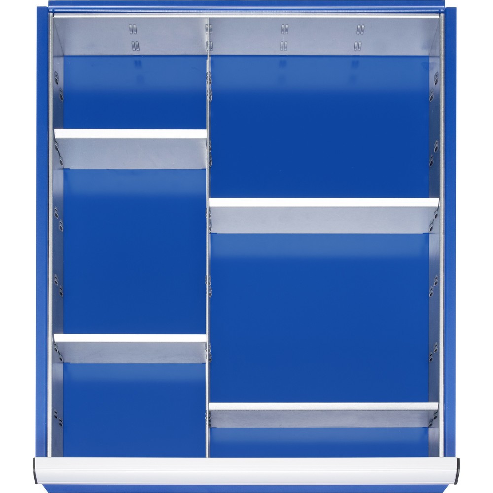 RAU Einteilungsset für Schublade, HxBxT 47 x 490 x 560 mm, mit 4-tlg. Rasterleisten-Set und 1 Trennwand, Größe L für Fronthöhe 60-90 mm