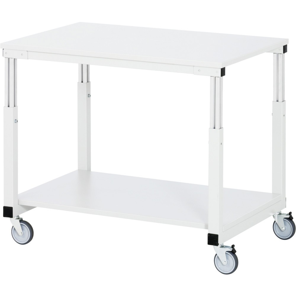 RAU mobiler Arbeitstisch Serie E, HxBxT 650-1.000 x 1.000 x 700 mm, Arbeitsplatte Melamin-Belag