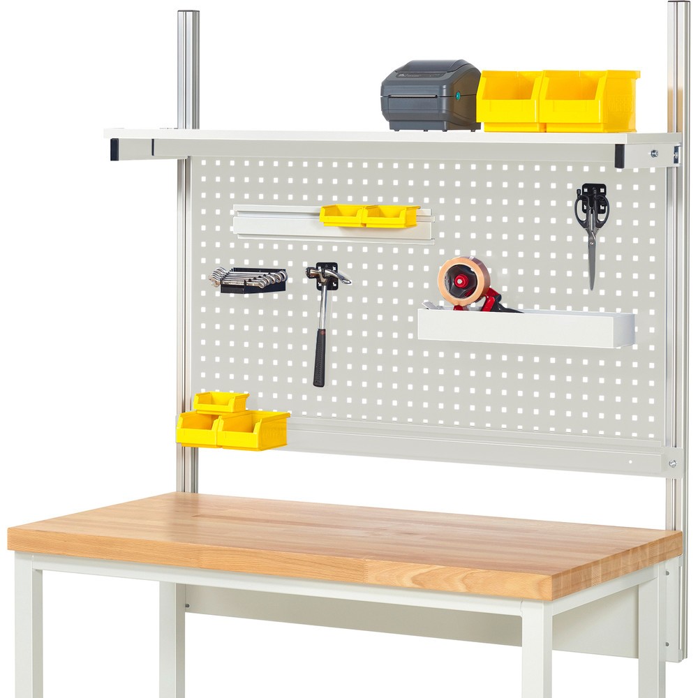 RAU System-Aufbau, HxBxT 1.130 x 1.250 x 350 mm, mit 1 Etagenboard melaminharzbeschichtete Platte und 1 Halteschiene, Komplettset 01 für Produktbreite 1.250 mm