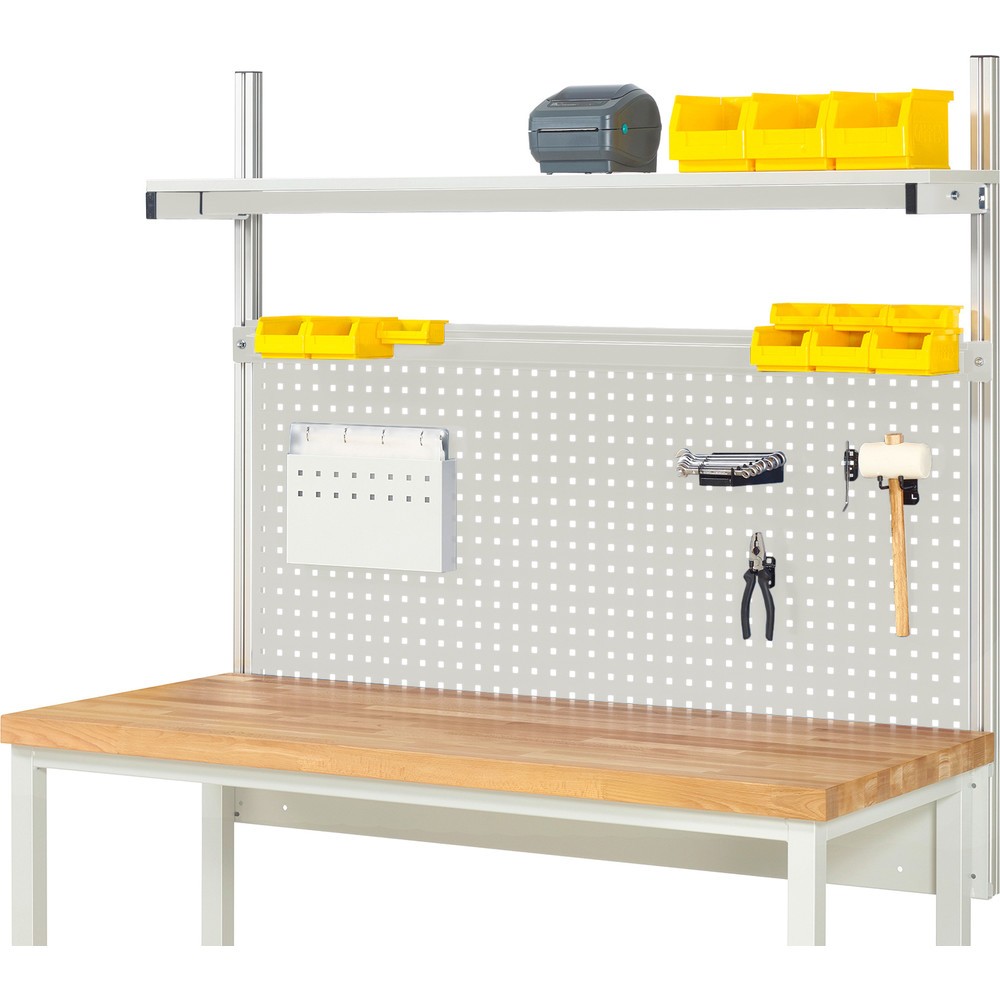 RAU System-Aufbau, HxBxT 1.130 x 1.500 x 350 mm, mit 1 Etagenboard melaminharzbeschichtete Platte und 1 Halteschiene, Komplettset 01 für Produktbreite 1.500 mm