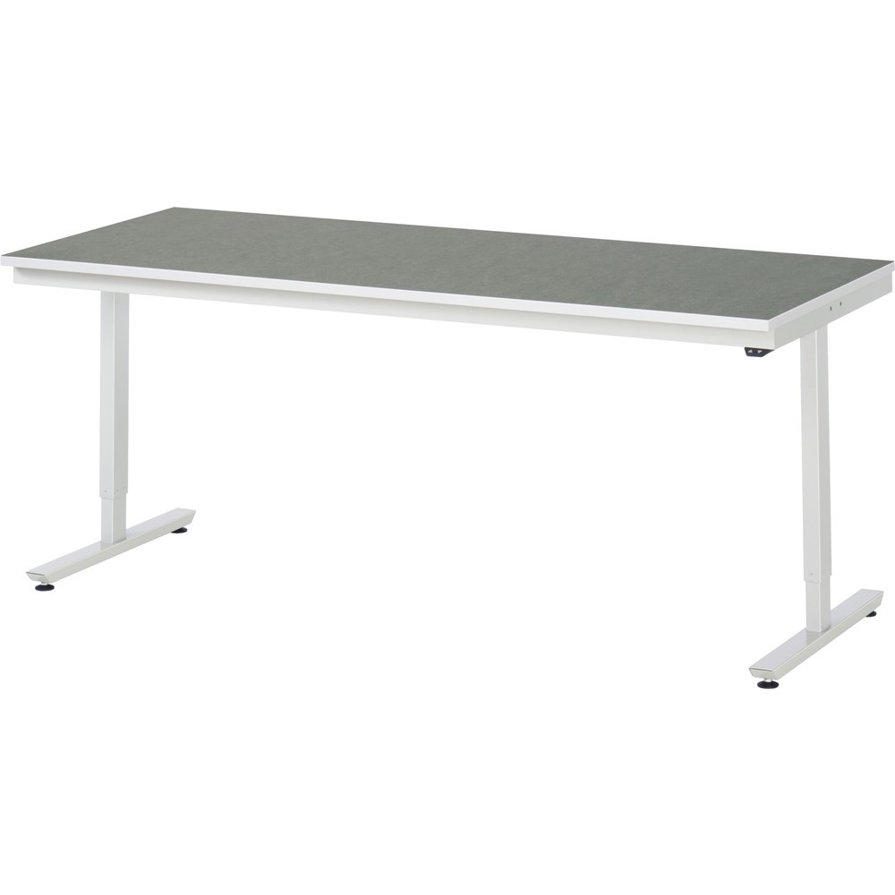 RAU Table de travail à réglage électrique de la hauteur Série adlatus 300, HxlxP 720-1 120 x 2 000 x 800 mm, plan de travail avec revêtement universel/linoléum