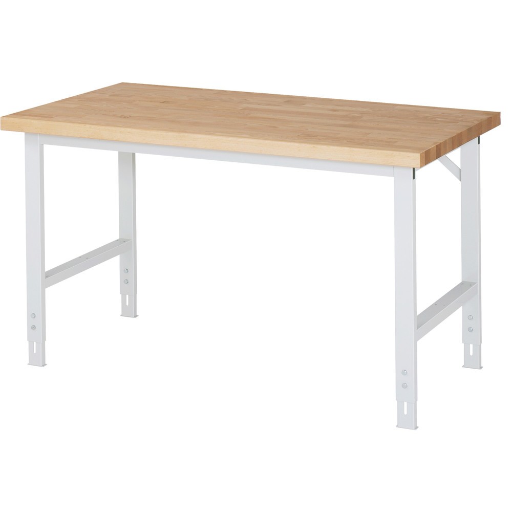 RAU Table de travail réglable en hauteur Série TOM, HxlxP 780-1 100 x 1 500 x 700 mm, placage hêtre