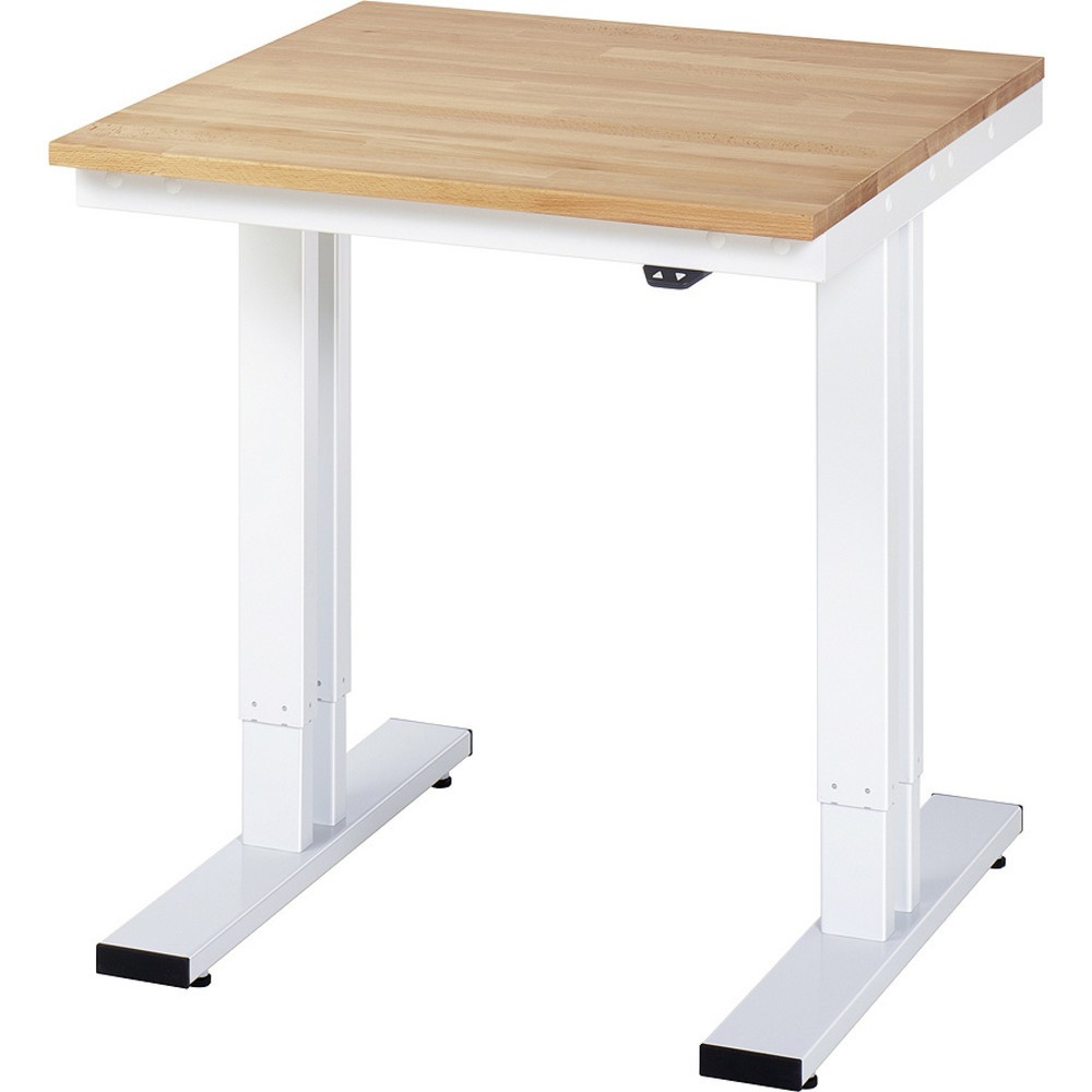 RAU Table pour poste de travail à réglage électrique de la hauteur série adlatus 300, HxlxP 720-1 120 x 750 x 800 mm, plan de travail en hêtre massif