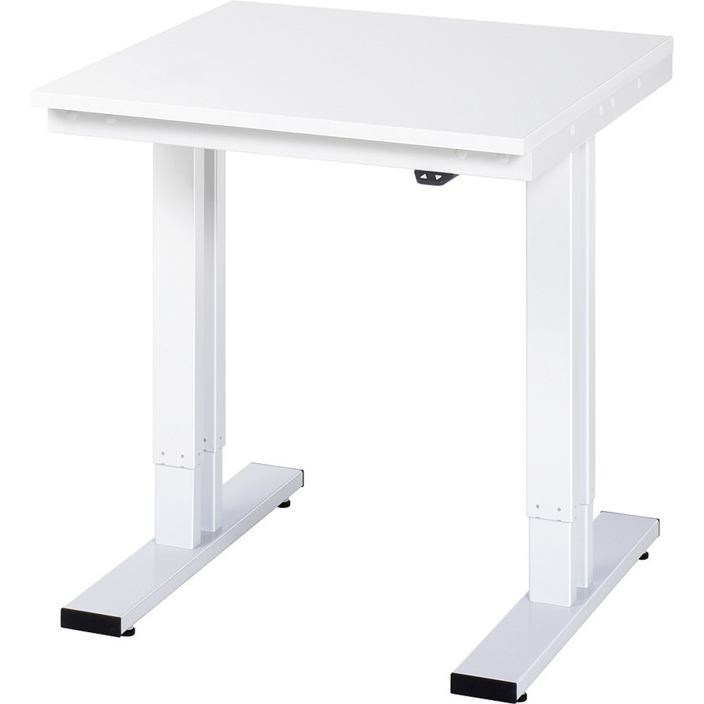 RAU Table pour poste de travail à réglage électrique de la hauteur série adlatus 300, HxlxP 720-1 120 x 750 x 800 mm, plan de travail EGB mélaminé