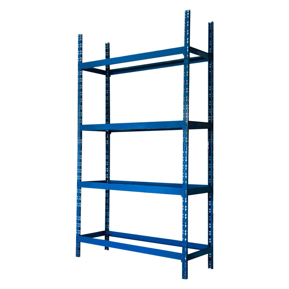 Étagère à pneus, module de base, bleu, HxlxP 2.500 x 1.500 x 500 mm, 5 niveaux pour 20 pneus