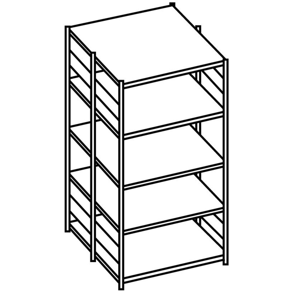 Produktabbildung Nr. 2: Rayonnage à tablettes META, TB, bilatéral, FL 230 kg, gris clair, H x l x P 2 000 x 600 x 1 000 (2x300) mm