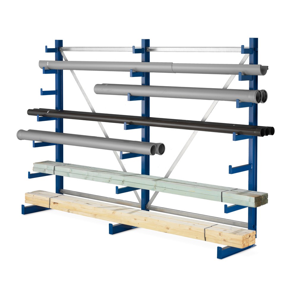 Rayonnage Cantilever META, unilatéral, TK 150 kg, 3 supports