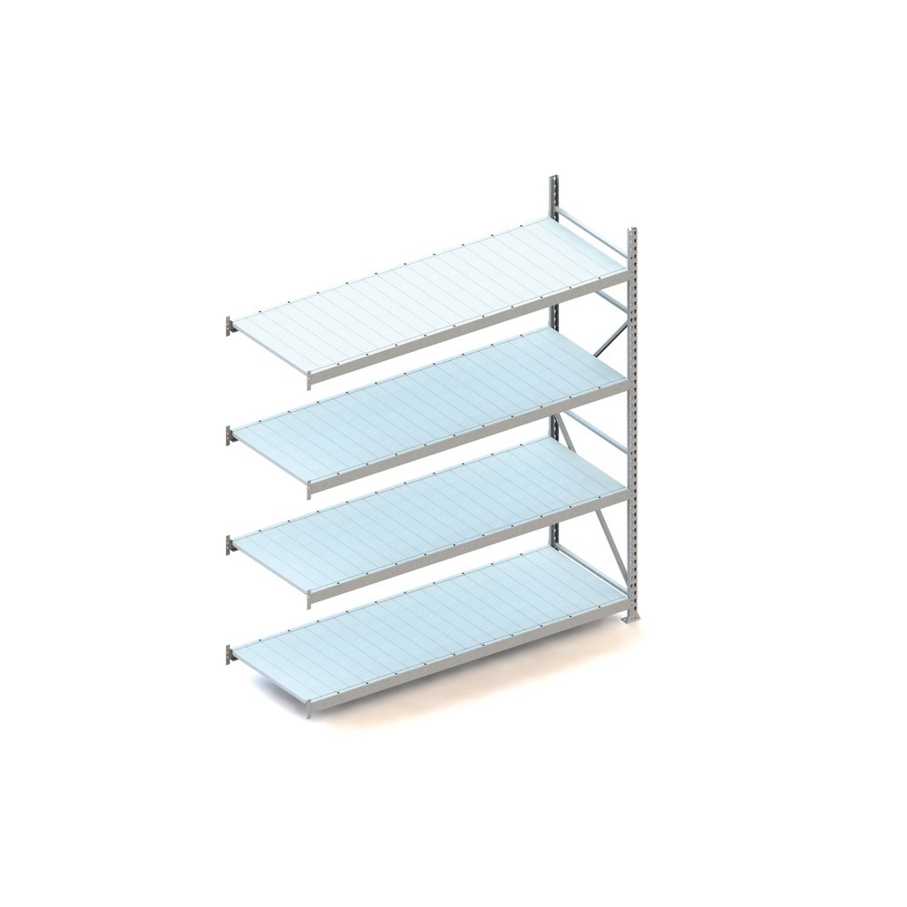 Rayonnage grande portée META, avec panneaux d'acier, charge par tablette 600 kg, TA, H x l x P 2 500 x 2 200 x 800 mm