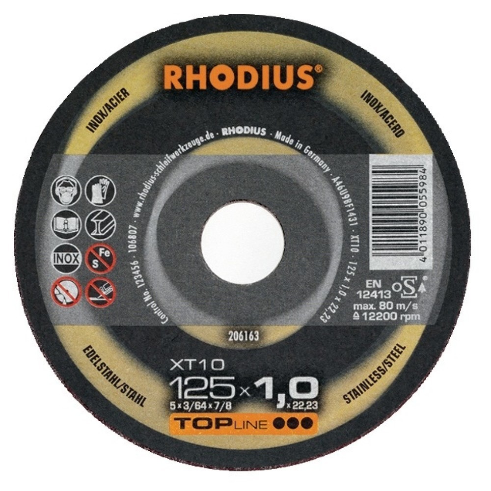 RHODIUS Trennscheibe XT10 D180x1,5mm gekr.INOX Bohr.22,23mm